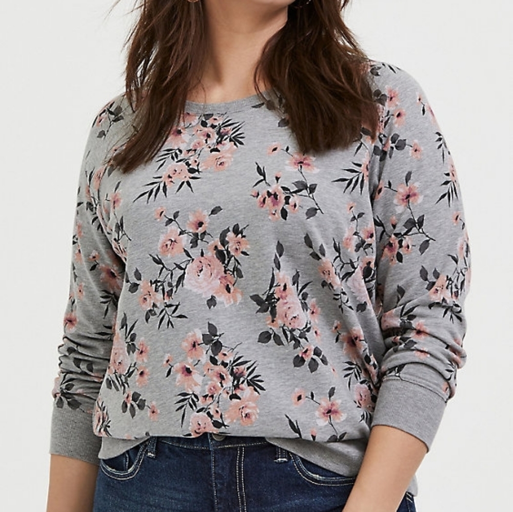 Torrid Fleece Floral Sweatshirt